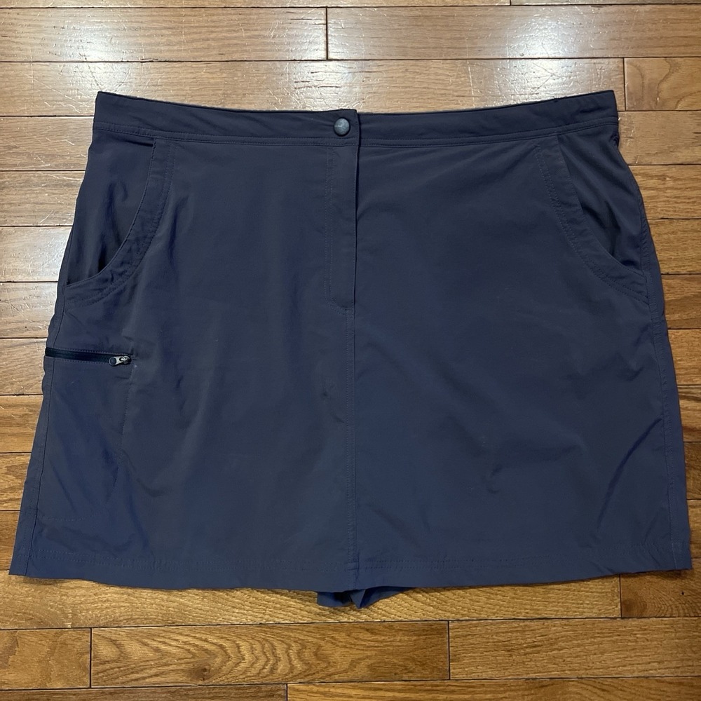 L.L.Bean Womens 18W Navy Active Skort Stretch Golf Tennis Hiking Skirt Plus Size